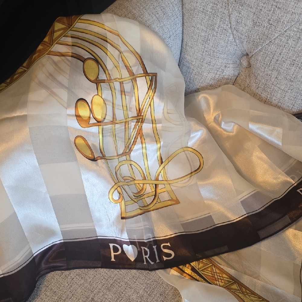 Paris Eiffel Tower Silk Scarf - Picture 2 of 2